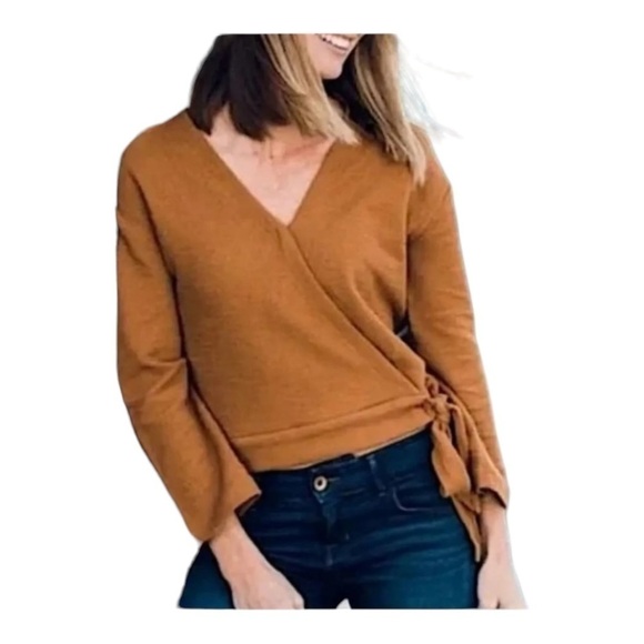 Madewell Texture & Thread Wrap Top - Picture 1 of 8